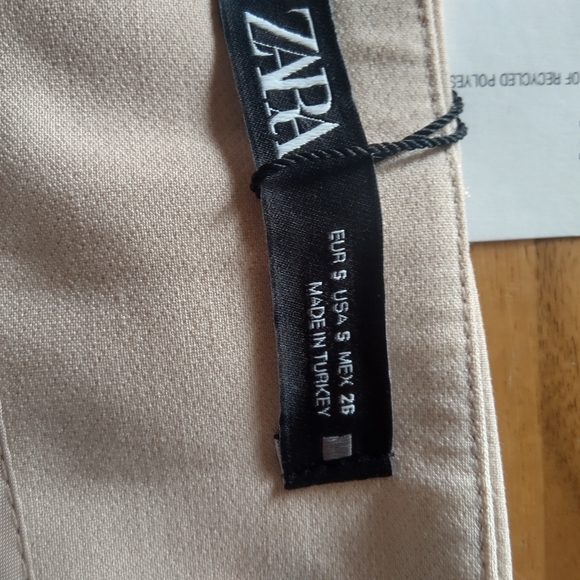 Zara high-waisted pleated slacks, size S, light tan - Picture 5 of 8